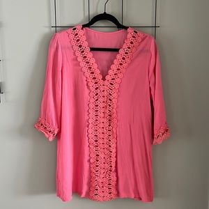 Embroidery swim cover up